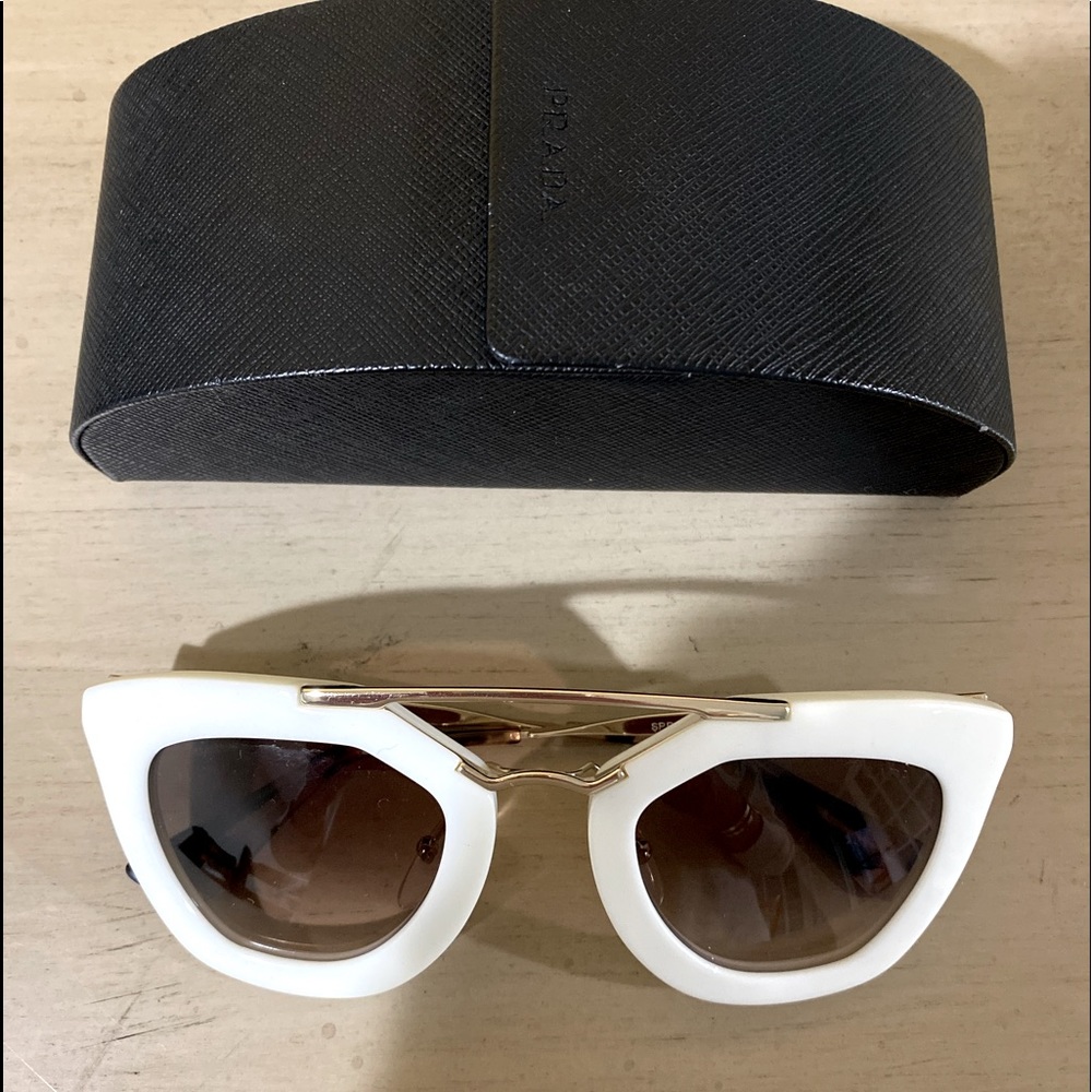 Prada White Cat Eye Sunglasses